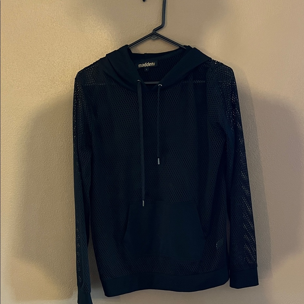 Steve Madden Black Mesh Hoodie